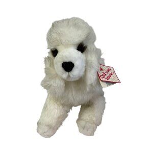 Vintage Dakin Applause White Poodle Plush Stuffed Animal Toy 8" Soft Fluffy Coll